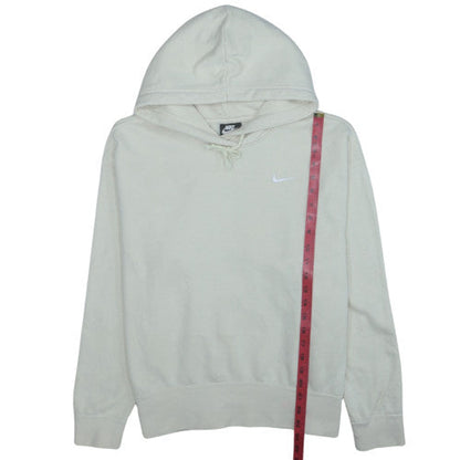Nike Men Beige Pullover Hoodie Medium Fleece Long Sleeve Regular Fit