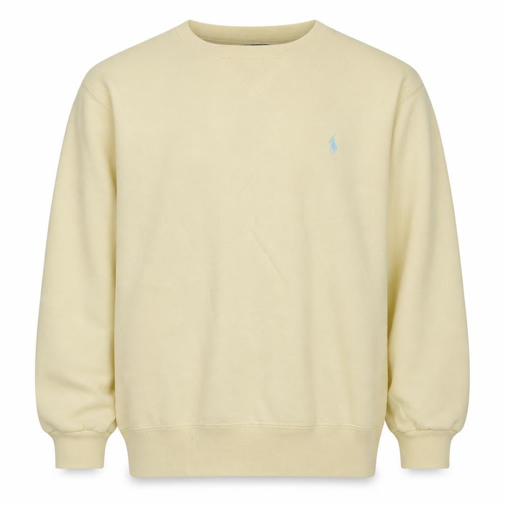 Ralph Lauren Men’s Beige Cotton Pullover Sweatshirt L Crew Neck