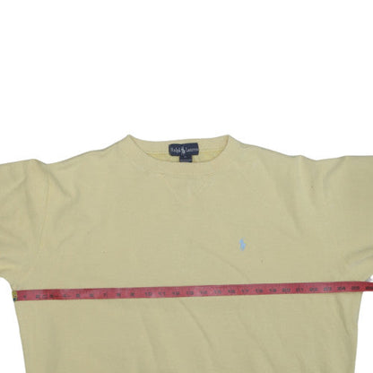 Ralph Lauren Men’s Beige Cotton Pullover Sweatshirt L Crew Neck