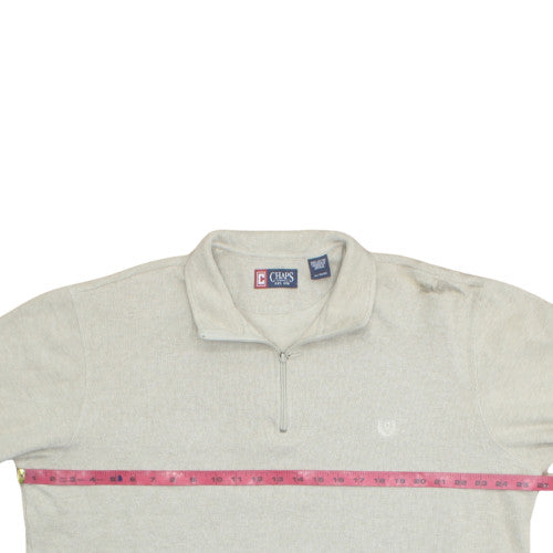 Chaps Men’s Beige 1/4 Zip Mock Neck Pullover Sweatshirt L