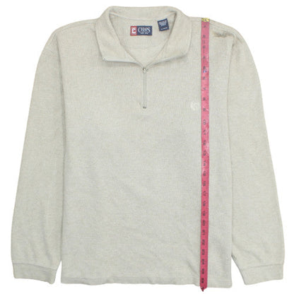 Chaps Men’s Beige 1/4 Zip Mock Neck Pullover Sweatshirt L