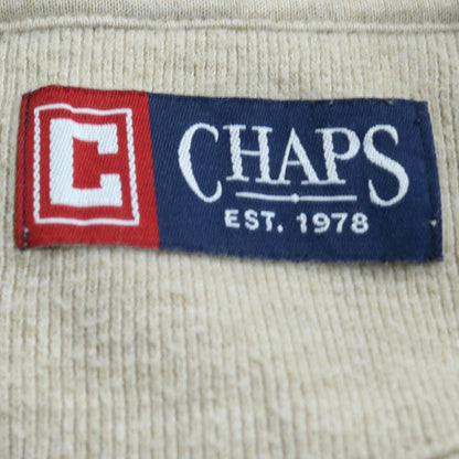 Chaps Men’s Beige 1/4 Zip Mock Neck Pullover Sweatshirt L