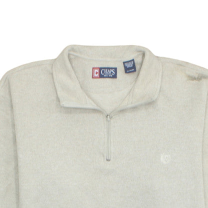 Chaps Men’s Beige 1/4 Zip Mock Neck Pullover Sweatshirt L