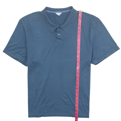 Calvin Klein Men's Blue Cotton Short Sleeve Polo XXL