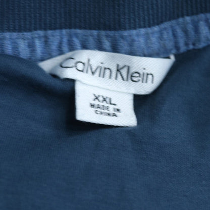Calvin Klein Men's Blue Cotton Short Sleeve Polo XXL