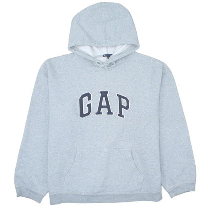 GAP Mens Grey XL Pullover Hoodie Logo Sweatshirt Cotton Blend
