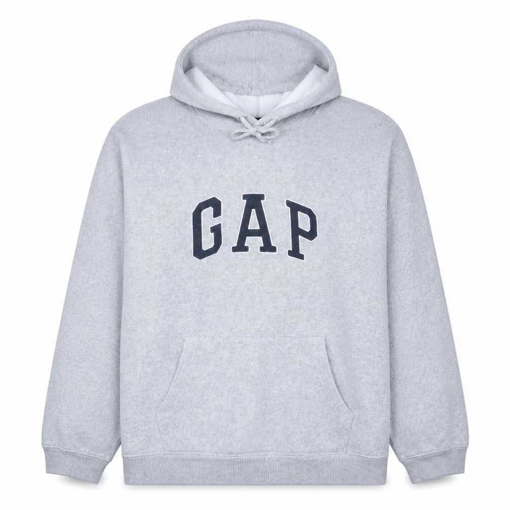 GAP Mens Grey XL Pullover Hoodie Logo Sweatshirt Cotton Blend