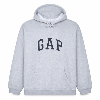 GAP Mens Grey XL Pullover Hoodie Logo Sweatshirt Cotton Blend