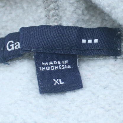 GAP Mens Grey XL Pullover Hoodie Logo Sweatshirt Cotton Blend