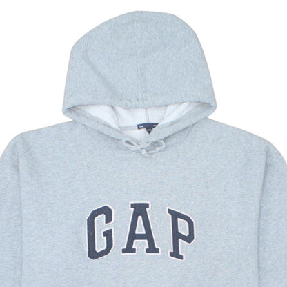 GAP Mens Grey XL Pullover Hoodie Logo Sweatshirt Cotton Blend