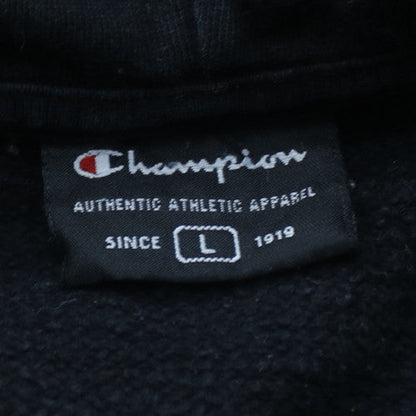 Champion Men's Black Pullover Hoodie L Embroidered Logo Sportswear