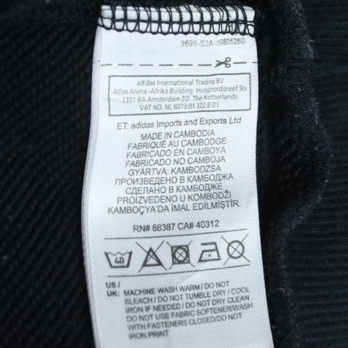 Adidas Men's Black XL Full Zip Hoodie with Blue Logo Detail