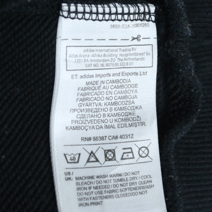 Adidas Men's Black XL Full Zip Hoodie with Blue Logo Detail