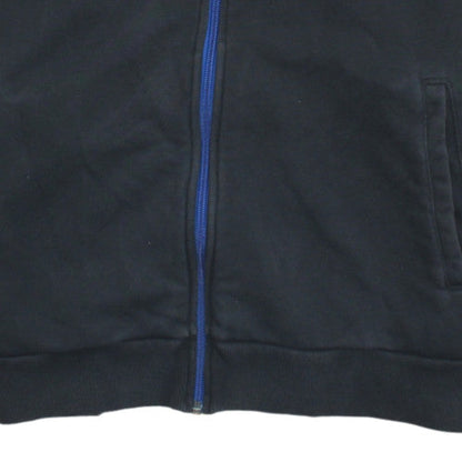 Adidas Men's Black XL Full Zip Hoodie with Blue Logo Detail