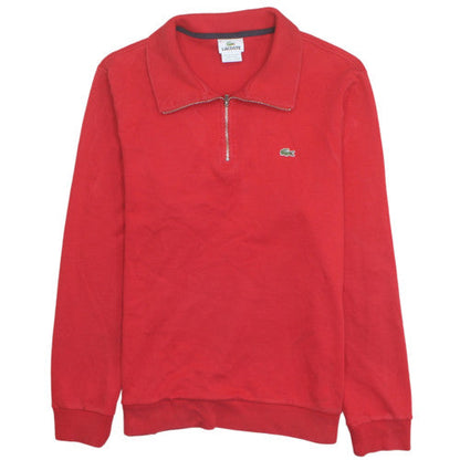 Lacoste Men's Red XL Collared 1/2 Zip Cotton Sweatshirt