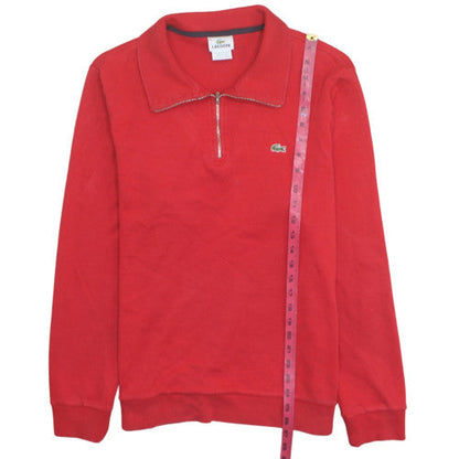 Lacoste Men's Red XL Collared 1/2 Zip Cotton Sweatshirt