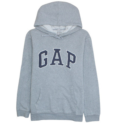 GAP Men’s Grey Pullover Hoodie Large Logo Fleece Sweatshirt
