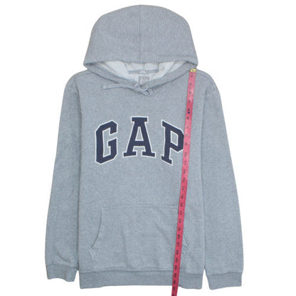 GAP Men’s Grey Pullover Hoodie Large Logo Fleece Sweatshirt