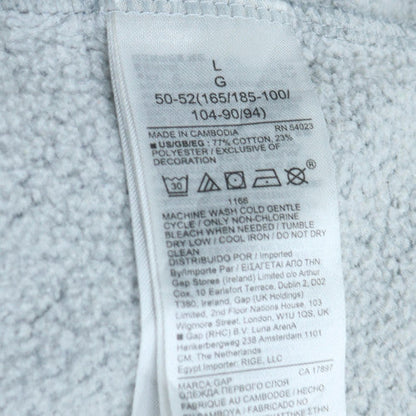 GAP Men’s Grey Pullover Hoodie Large Logo Fleece Sweatshirt