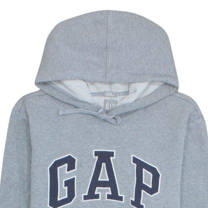 GAP Men’s Grey Pullover Hoodie Large Logo Fleece Sweatshirt