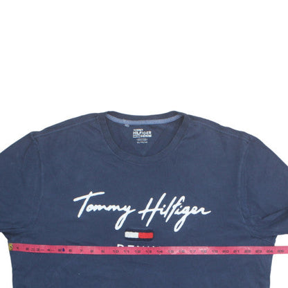 Tommy Hilfiger Men's Blue XL Denim Logo Short Sleeve T-Shirt