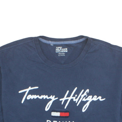 Tommy Hilfiger Men's Blue XL Denim Logo Short Sleeve T-Shirt