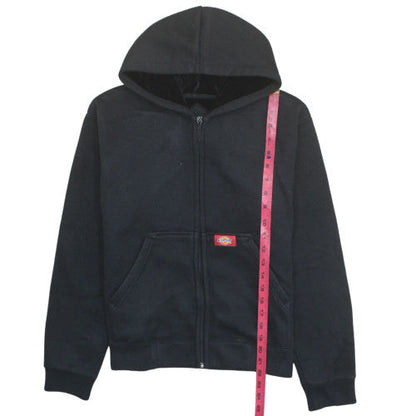 Dickies Womens Black Full Zip Hoodie Medium Fleece Lined Workwear