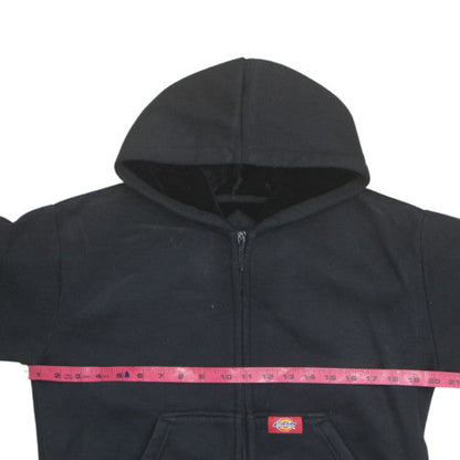 Dickies Womens Black Full Zip Hoodie Medium Fleece Lined Workwear