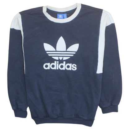 Adidas Womens Navy Sweatshirt Size 12 Crew Neck Logo Pullover