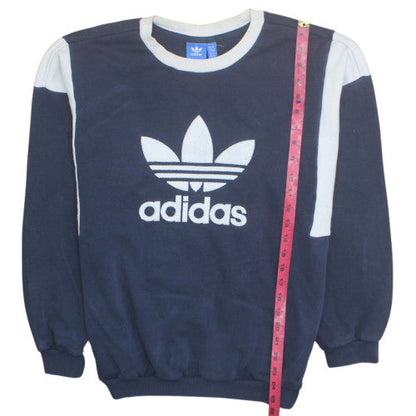Adidas Womens Navy Sweatshirt Size 12 Crew Neck Logo Pullover
