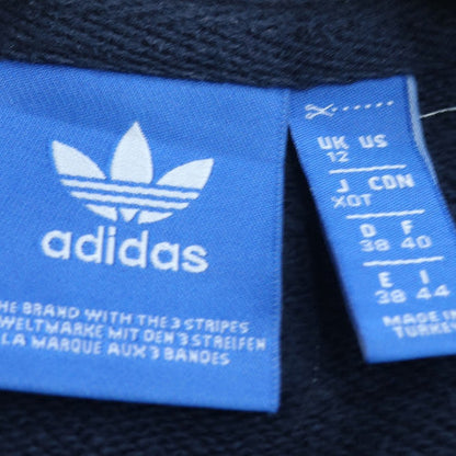 Adidas Womens Navy Sweatshirt Size 12 Crew Neck Logo Pullover