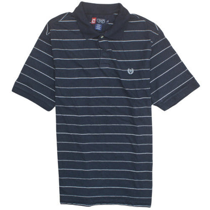 Chaps Men's Navy Blue Striped Cotton Polo Shirt XXL Classic Fit