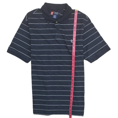 Chaps Men's Navy Blue Striped Cotton Polo Shirt XXL Classic Fit
