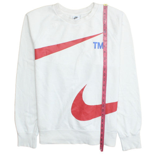 Nike Men's White Graphic Logo Pullover Sweatshirt M