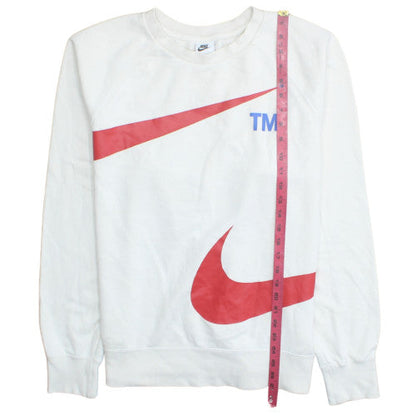 Nike Men's White Graphic Logo Pullover Sweatshirt M