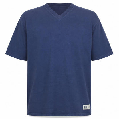 Russell Athletic Mens Blue XL V-Neck Cotton T-Shirt