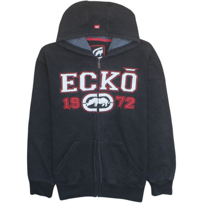 ECKO UNLTD Mens Black XL Full Zip Hoodie Graphic Logo Sweatshirt