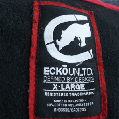 ECKO UNLTD Mens Black XL Full Zip Hoodie Graphic Logo Sweatshirt