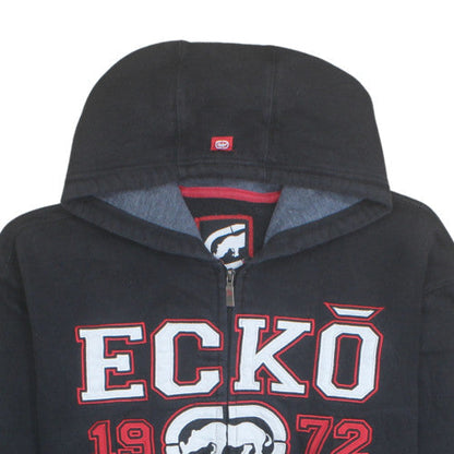 ECKO UNLTD Mens Black XL Full Zip Hoodie Graphic Logo Sweatshirt