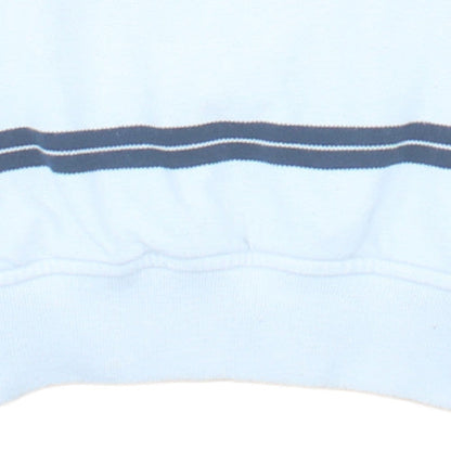 Timberland Men's White Striped Embroidered Logo Pullover Sweatshirt Size S
