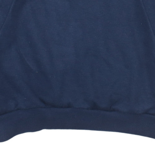 Adidas Mens Blue Pullover Hoodie L Sports Fleece Sweatshirt