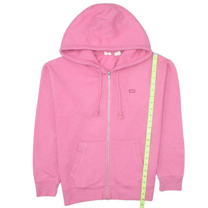 Levi's Womens Pink Full Zip Hoodie Size M Cotton Blend Casual