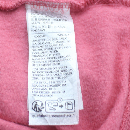 Levi's Womens Pink Full Zip Hoodie Size M Cotton Blend Casual