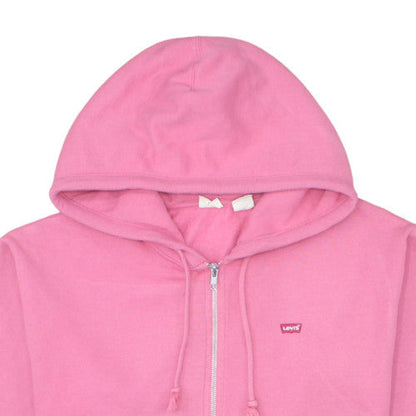 Levi's Womens Pink Full Zip Hoodie Size M Cotton Blend Casual