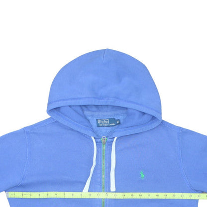Ralph Lauren Men's Blue Full Zip Hoodie Size M Fleece Cotton Blend