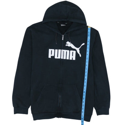 Puma Men’s Black 2XL Full Zip Hoodie with Logo Print
