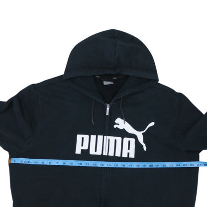 Puma Men’s Black 2XL Full Zip Hoodie with Logo Print