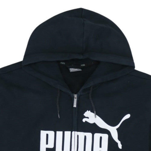 Puma Men’s Black 2XL Full Zip Hoodie with Logo Print