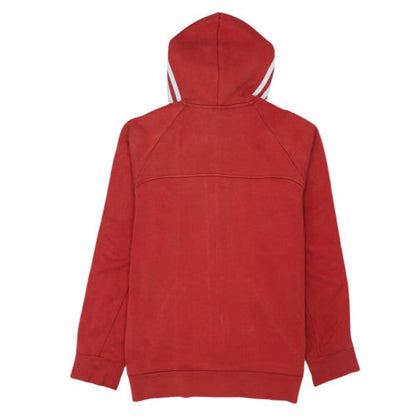 Adidas Mens Red Full Zip Hoodie Size S Hooded Essentials Cotton Blend