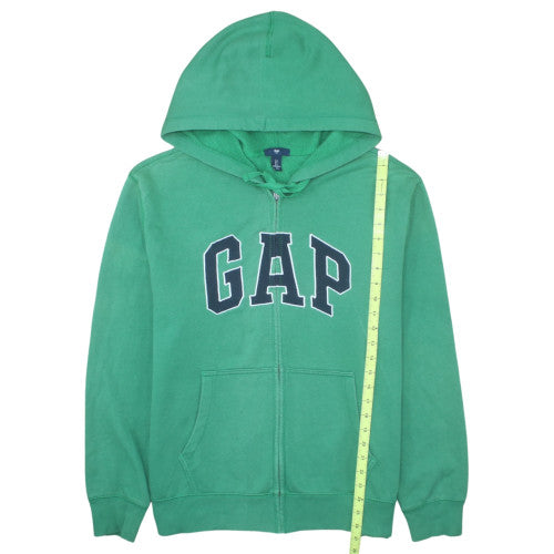 Gap Mens Green Full Zip Hoodie L Logo Fleece Sweatshirt